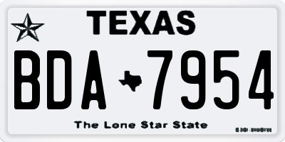 TX license plate BDA7954