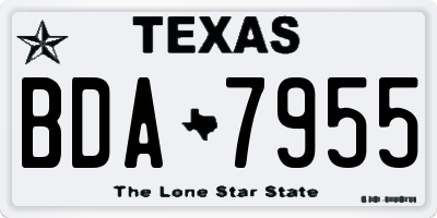 TX license plate BDA7955