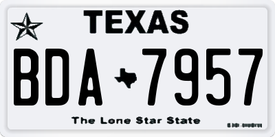 TX license plate BDA7957