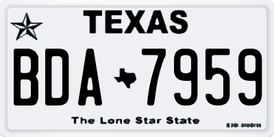 TX license plate BDA7959