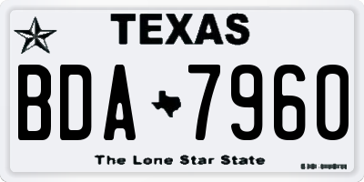 TX license plate BDA7960