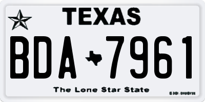 TX license plate BDA7961
