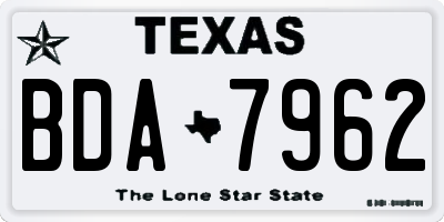 TX license plate BDA7962
