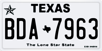 TX license plate BDA7963