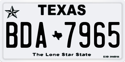 TX license plate BDA7965