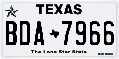 TX license plate BDA7966