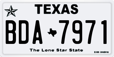 TX license plate BDA7971