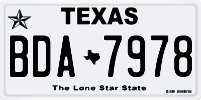TX license plate BDA7978