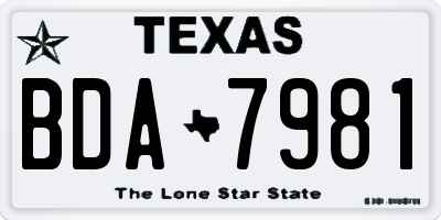 TX license plate BDA7981