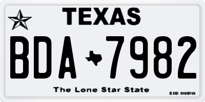 TX license plate BDA7982