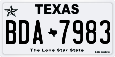 TX license plate BDA7983