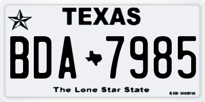 TX license plate BDA7985