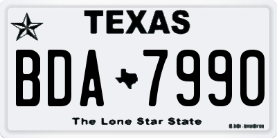 TX license plate BDA7990
