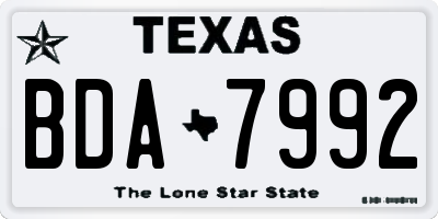 TX license plate BDA7992