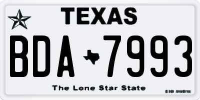 TX license plate BDA7993