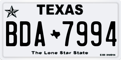 TX license plate BDA7994