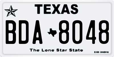 TX license plate BDA8048