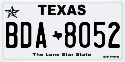 TX license plate BDA8052