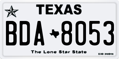 TX license plate BDA8053