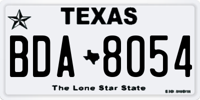TX license plate BDA8054