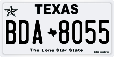 TX license plate BDA8055