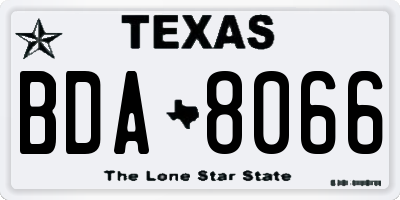 TX license plate BDA8066