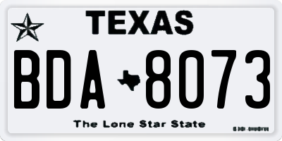 TX license plate BDA8073