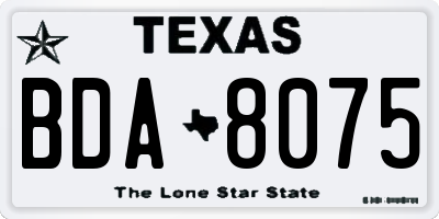 TX license plate BDA8075