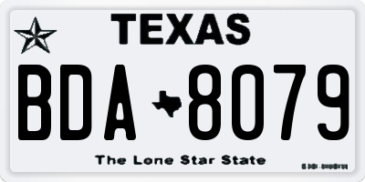TX license plate BDA8079