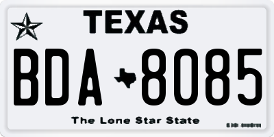TX license plate BDA8085