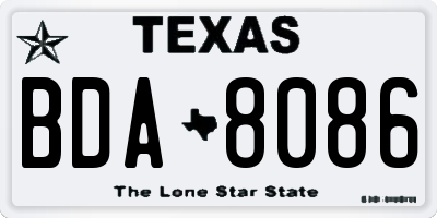 TX license plate BDA8086