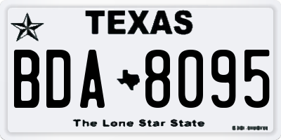 TX license plate BDA8095