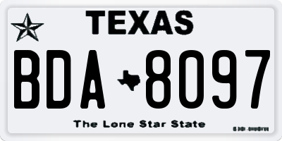 TX license plate BDA8097