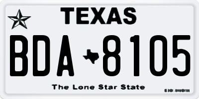 TX license plate BDA8105