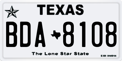 TX license plate BDA8108
