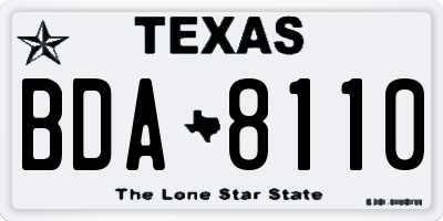 TX license plate BDA8110