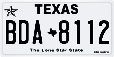 TX license plate BDA8112