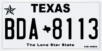 TX license plate BDA8113