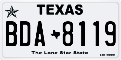 TX license plate BDA8119