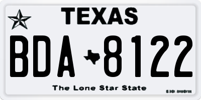 TX license plate BDA8122