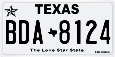 TX license plate BDA8124