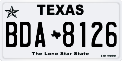 TX license plate BDA8126