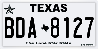TX license plate BDA8127
