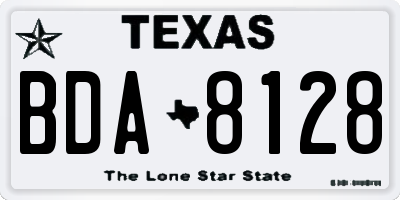 TX license plate BDA8128