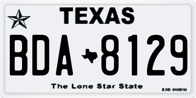 TX license plate BDA8129