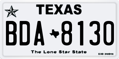 TX license plate BDA8130