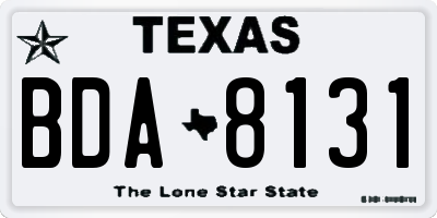TX license plate BDA8131