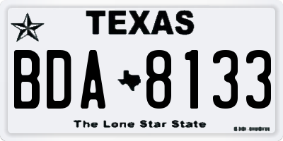 TX license plate BDA8133