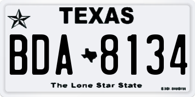 TX license plate BDA8134