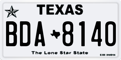 TX license plate BDA8140